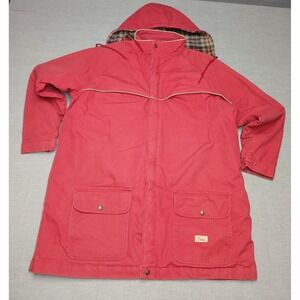 Berne Women's Red Hooded Work Barn Coat Jacket 2XL Heavy Duty Warm